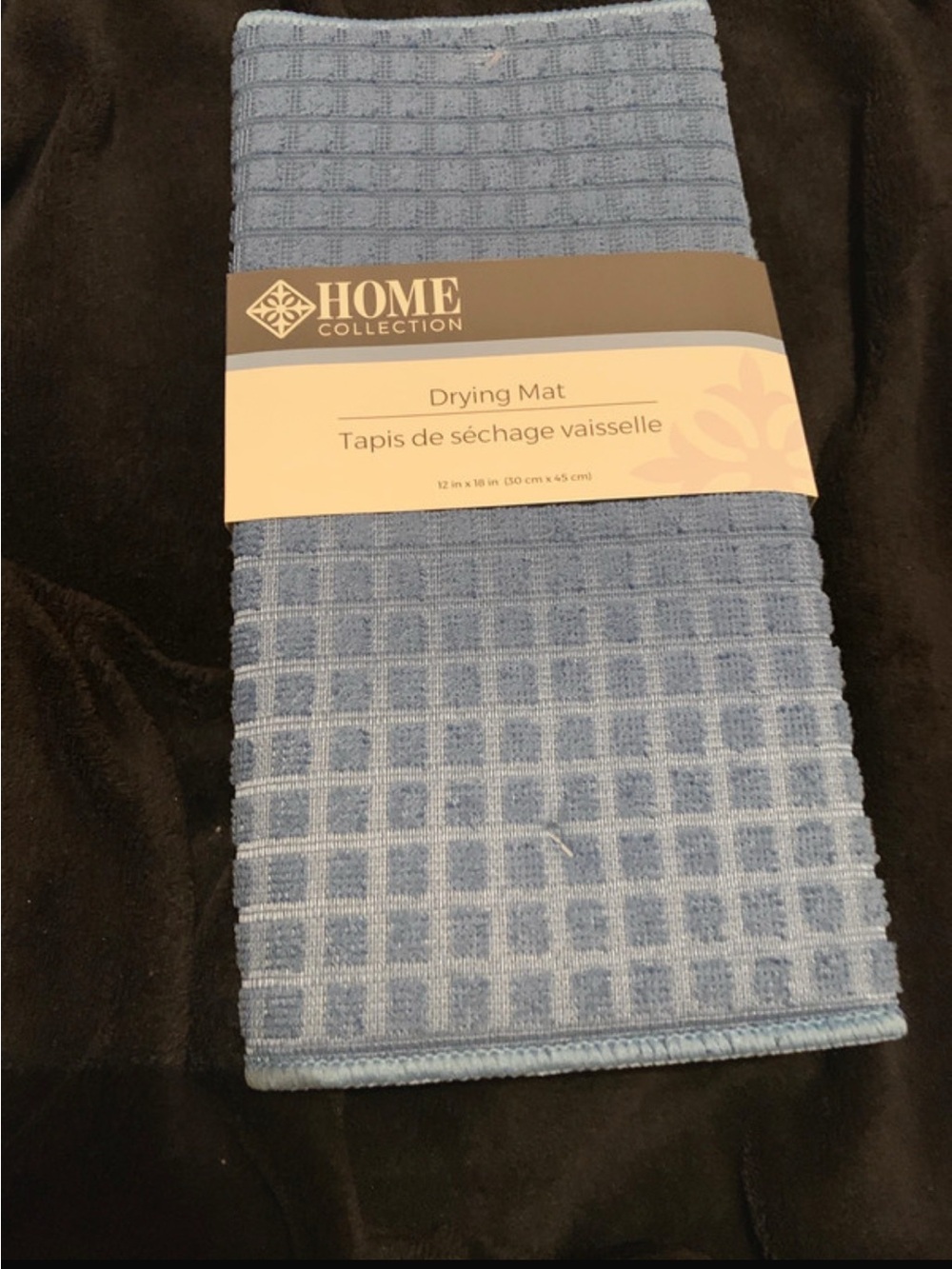 New Solid Color Slate Blue Dish Drying Mat by Home Collection